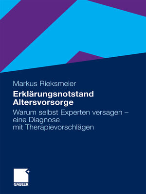 cover image of Erklärungsnotstand Altersvorsorge